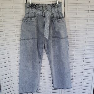 Agolde Aden Paper Bag Utility Gray High-Waisted Jeans Size 29